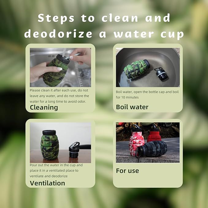 Collapsible Travel Water Bottle18oz, Reuseable Silicone Foldable Water Bottles for Gym Camping Hiking, Portable Leak Proof Sports Water Bottle with rugby Carabiner (Grey)