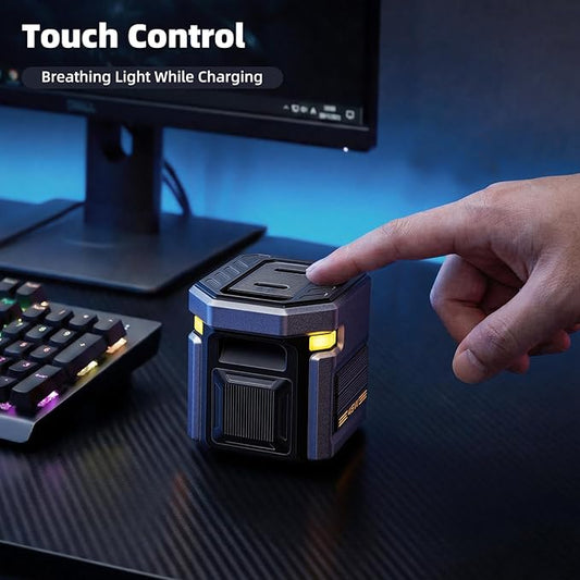 45W GaN Dual-USB-C Fast Charger - Cyberpunk Mecha Style with Touch-Activated Eye Light, Foldable Plug for iPhone 17/16, iPad Pro, Galaxy S25, Travel-Ready & Christmas/New Year Premium Gift