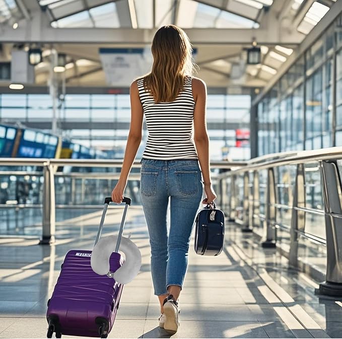 Travel Neck Pillow Cover, Neck Pillow Case, Pure, Soft and Smooh, Airplane Pillow Replacementt Cover Washable (Only Pillow Covers, no Filler)