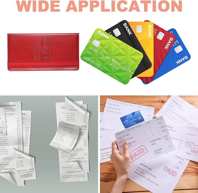 HARFINGTON Car Registration and Insurance Holder 9.45" x 5.04" PU Leather Vehicle Glove Box Organizer Storage Accessories Men Women Car ID Holder for License ID Card Bank Card, Red