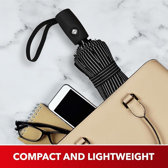 REPEL Windproof Travel Umbrella - Compact & Withstands Winds up to 85MPH , Strongest Premium Auto Folding Umbrella for Rain and Sun - Durable, Light & Portable for Women & Men , Fits Backpack & Cars