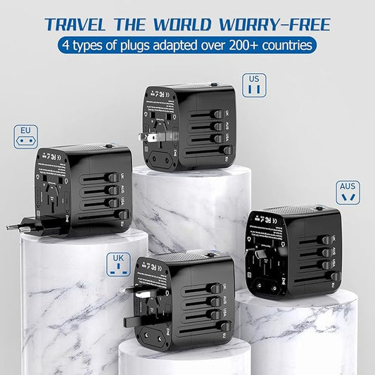 International Travel Adapter Voltage Converter, Step Down 220V to 110V Travel Converter for Hair straighteners, Power converters for USA to UK, Europe, Australia Over 200 Countries