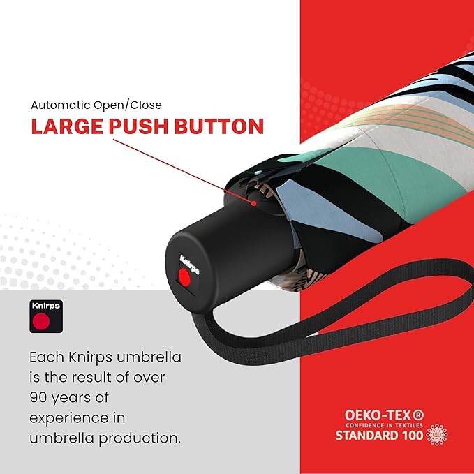 Knirps A.200 Medium Duomatic Windproof Umbrella for Adults – Automatic Open Close 38.5" Canopy, Travel Case Included