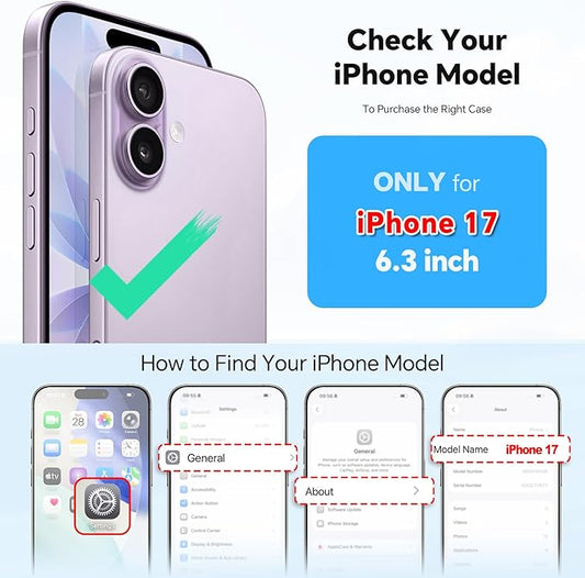TUCCH Crossbody Detachable Wallet Case for iPhone 17 (6.3") 2025, 9 Card Slots RFID Blocking | Wireless Charging | Wrist Strap | Lanyard | Stand | Zipper Pocket | PU Leather Shockproof Cover | Black