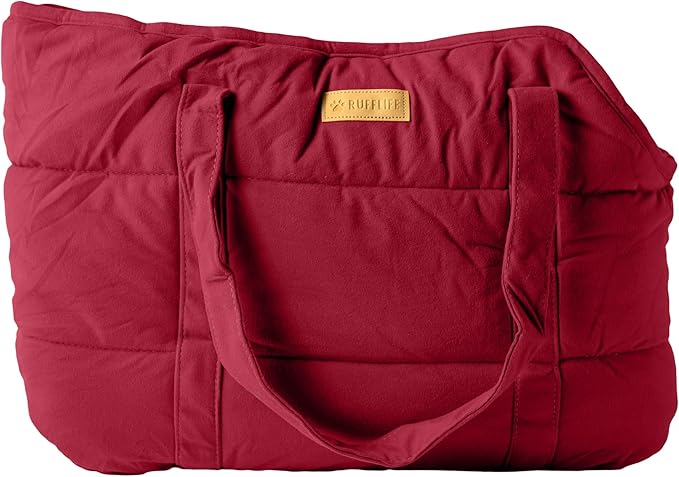 NoblePup Plush Dog Purse Carrier for Small Dogs, Soft Dog Tote Bag with Safety Harness Clip, Cozy Pet Carrier for Dogs Under 15 lbs, Comfortable Dog Shoulder Carrier for Travel, Red