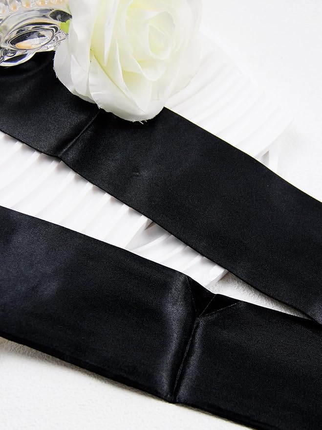 Blackout Sleep Mask for Women Mysterious Masquerade Soft Mask Blindfold Black Eyemask Adjustable Eye Mask Halloween Cosplay Costume Accessories Valentine Gifts for Women (Black)