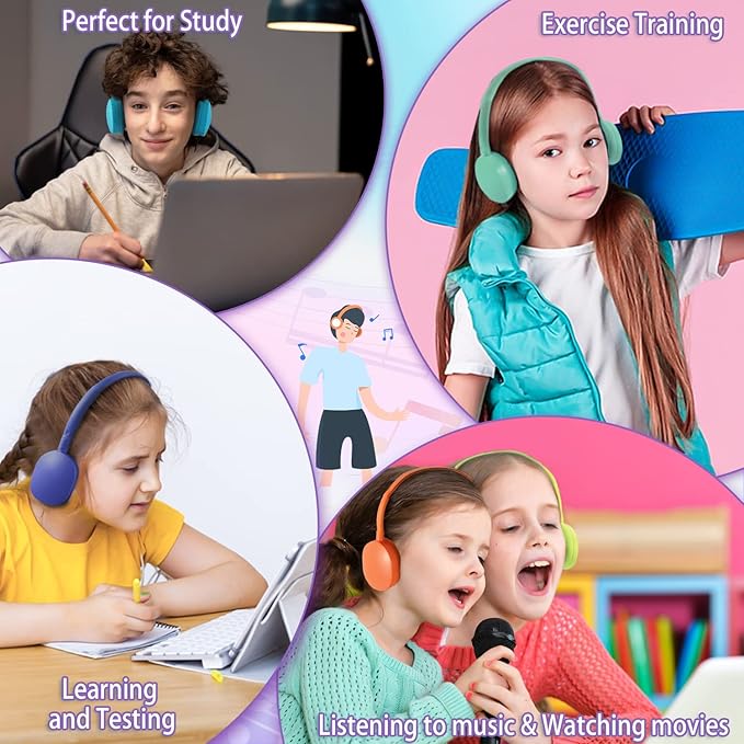 CN-Outlet Classroom Kids Headphones Bulk 100 Pack 10 Colourful Class Set of Headphones for Students Children Toddler Boys Girls Teen and Adult