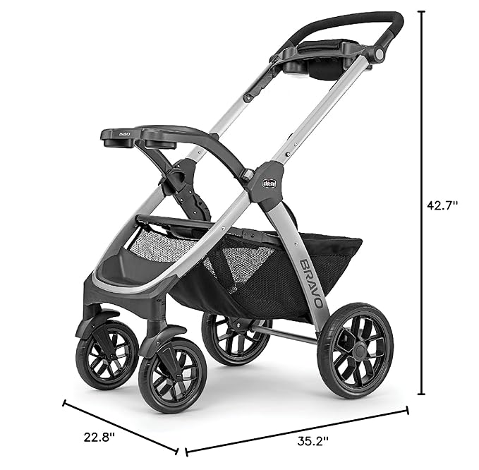 Chicco Bravo® 3-in-1 Trio Travel System, Bravo® Quick-Fold Stroller with KeyFit® 30 Infant Car Seat and Base, Car Seat and Stroller Combo