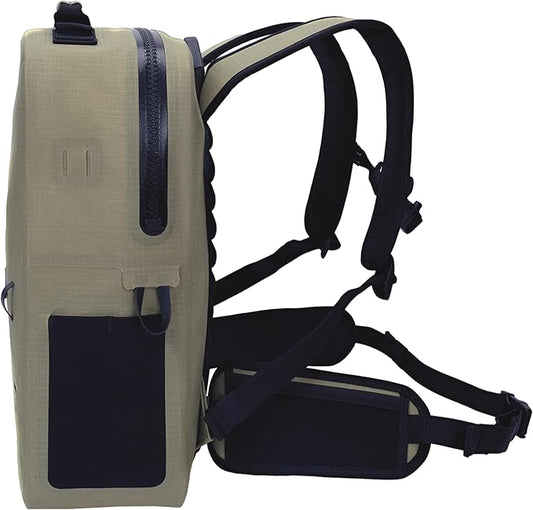 Breakwater Supply™ River Ute Waterproof IP68 Hunting Backpack, Floating TPU Submersible Dry Bag with Padded Hip Belt and Airtight Zippers | 20L (River Ute 20L CORDURA Safari Tan)