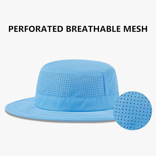 UPF 50+ Bucket Sun Hat with Laser Perforated Mesh Cooling Adjustable Breathable Lightweight for Outdoor Men Women