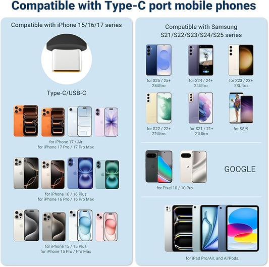 Portable Charger for iPhone 17/16/15 Series, 12000mAh Mini Power Bank with Built-in USB C Connector, 22.5W Fast Charging Battery Pack for Samsung Galaxy S25/S24/S23 Series, iPad etc (White)