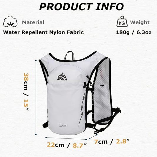 YAPJEB Lightweight Hydration Pack Backpack Vest, Optional 1.5L 2L BPA Free Water Bladder - Leakproof Breathable for Men Women Running Hiking Cycling Marathon