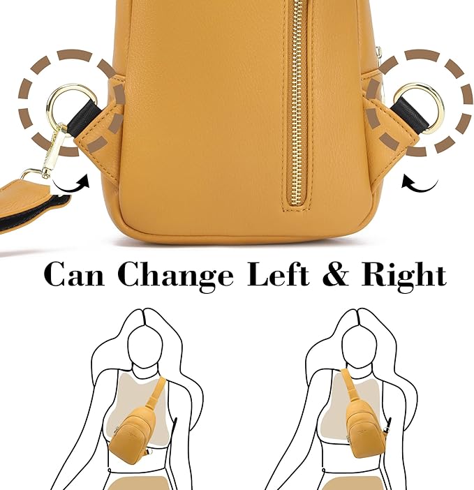 INICAT Crossbody Sling Bags Fanny Packs Valentine's Day Gifts Vegan Leather Travel Vacation Essentials Purses Women