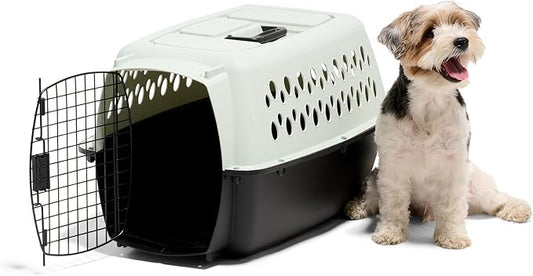 Petmate Pet Porter Fashion Dog Kennel - Crate for Pets 15-20 lbs - Airline Approved Pet Carrier - Durable Plastic Shell - For Home and Travel - Made in USA - 24 Inches - Pale Aqua and Black
