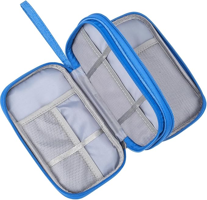 Cord Organizer Travel Cable Organizer Bag Tech Electronic Organizer Travel Case, Electronic Accessories Pouch Bag for Cable, USB, Cord, Charger, Phone, Power Bank, Earphone (Blue, Medium)