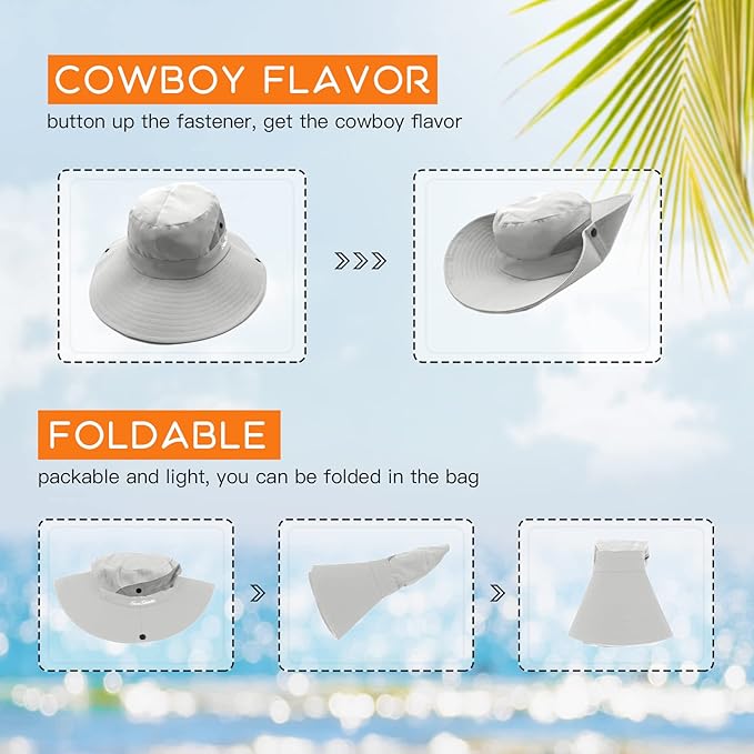 Sun Hats for Women Beach Hat Ponytail Hat Womens Sun Hat with UV Protection Wide Brim