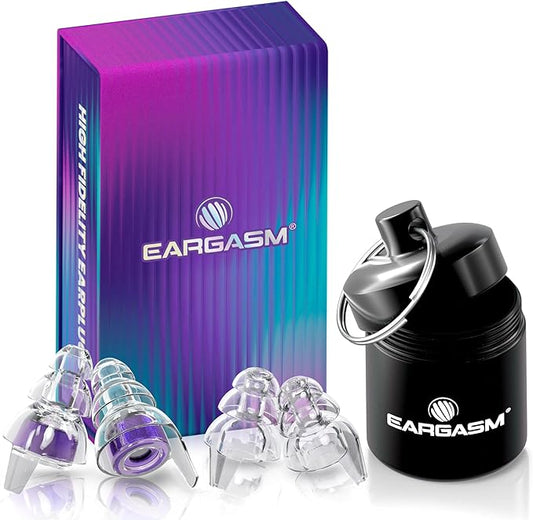Eargasm High Fidelity Hyperviolet Purple Earplugs - Noise Reducing Ear-Plugs for Hearing Protection at Concerts, Music Festivals, Loud Environments, Live Events, Sporting Events