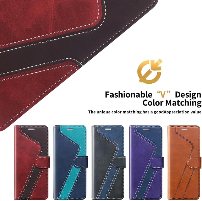 CIVICASE for iPhone 17 Air Wallet Case,PU Leather Flip Case RFID Blocking Credit Card Holder Folio Magnetic Stand TPU Shockproof Cover Compatible with iPhone 17 Air, Red Brown