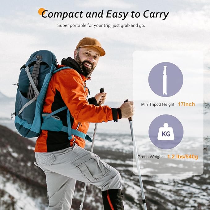 Aureday 62" Phone Tripod Accessory Kits, Camera & Cell Phone Tripod Stand with Wireless Remote and Universal Tripod Head Mount, Perfect for Selfies/Video Recording/Vlogging/Live Streaming