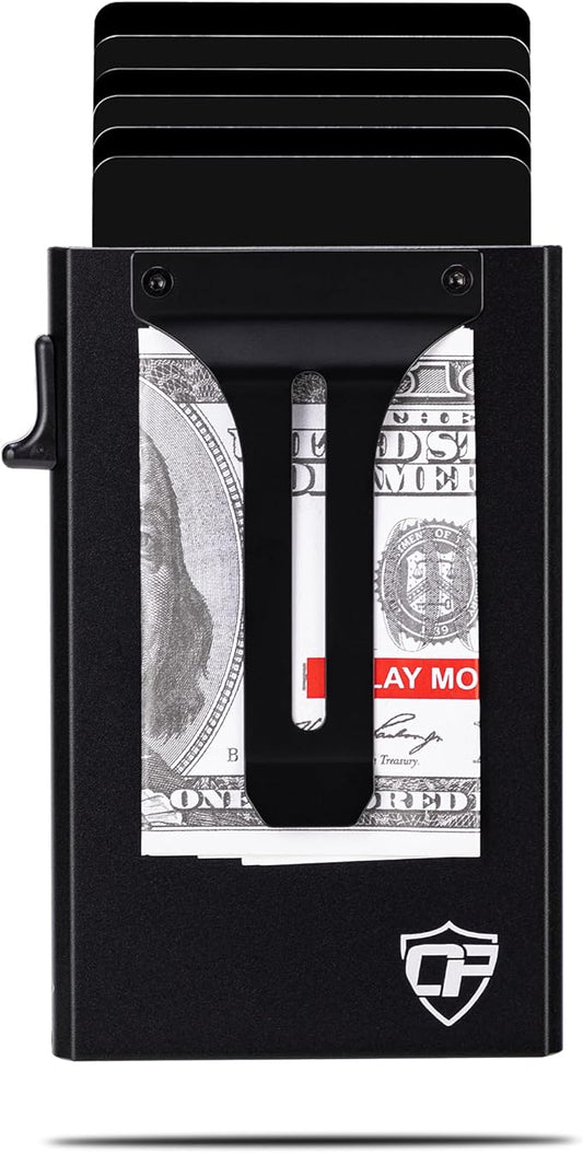 Conceal Plus Slim Minimalist Pop Up Wallet for Men, Money Clip Airtag Smart RFID Blocking Credit Card Holder, Front Pocket Carry Theft Proof Travel Wallet 4-6 Card Capacity (Airtag NOT Included)