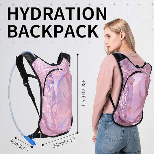 Roptat Hydration Backpack Pack with 2L Hydration Bladder - Lightweight Water Backpack Water Pouch for Women Men Running Riding Biking Music Festival