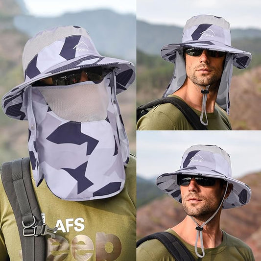 Sun Hats for Men Women Fishing Hat UPF 50+ Breathable Wide Brim Summer UV Protection Hat