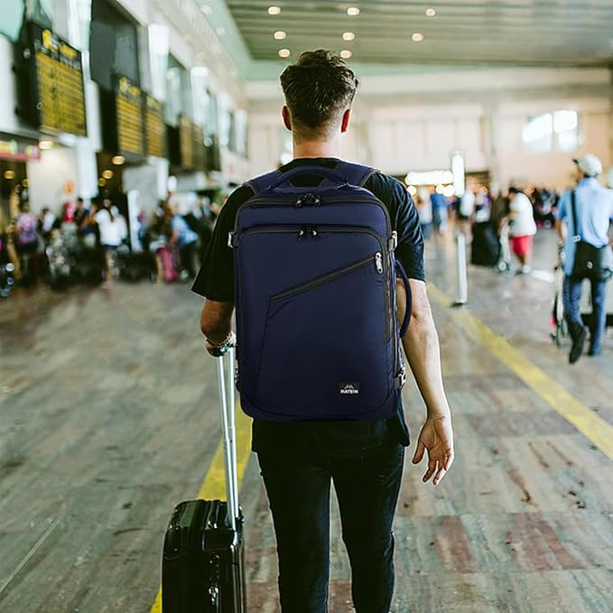 MATEIN Extra Large Mens Travel Backpack Carry on, Expandable Traveling Backpack for Men Airline Approved, Water Resistant Business Casual Daypack, Traveler Gift, Blue