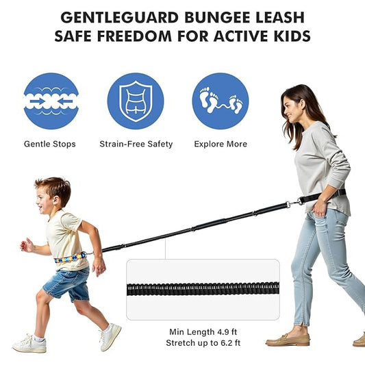 Safety Waist Leash Harness for Kids with Autism, Hands-Free Waist Belt Link with 3 Padded Handles and Durable Bungee, Secure Public Walking for Special Needs ADHD/ASD Autistic Children