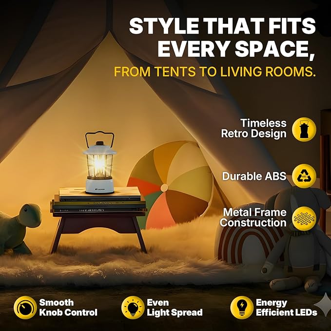 LUXPRO Retro LED Lantern - Battery-Powered Emergency Lantern - Water Resistant - Bright LED Lamp for Indoor & Outdoor Use - Use for Tents, Hiking or Hurricane Prep (Blue, Pack of 2)