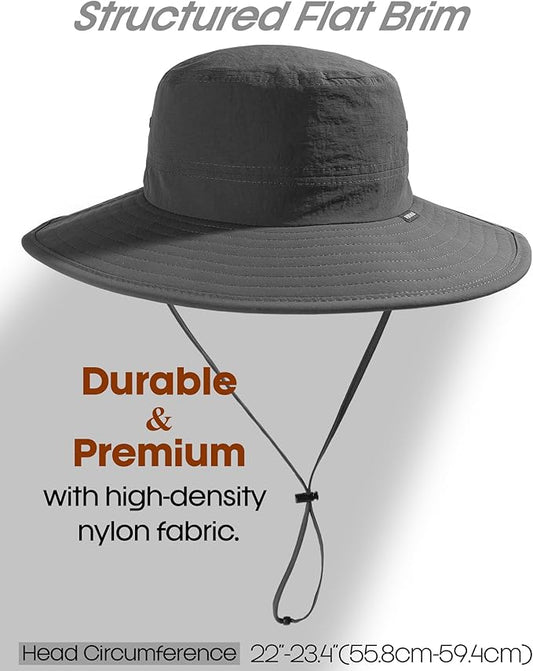 FURTALK Sun Hats for Women with Ponytail Hole Men Beach Hiking UPF 80+ Foldable Hiking Summer UV Protection Bucket Hats