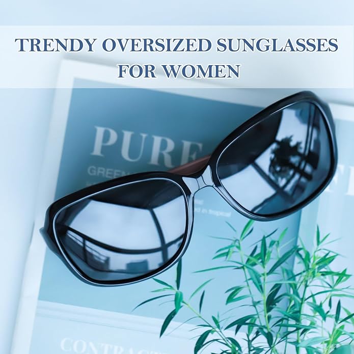 SIPHEW Polarized Sunglasses for Women | Vintage Square Sunglasses w UV400 Protection | Womens Wraparound Shade