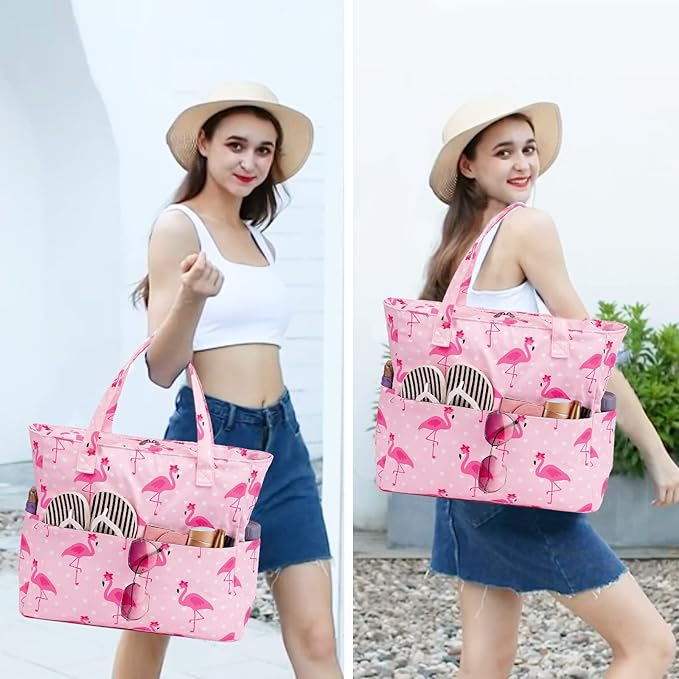 Bluboon Waterproof Beach Tote Pool Bags for Women Ladies Extra Large Carry On Bag With Wet Compartment for Weekender Travel