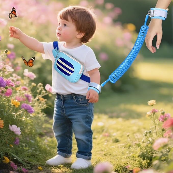 Accmor Toddler Leash Backpack with Anti Lost Wrist Link, Cute Dinosaur Bag with Removable Little Pouch Children Safety Walking Harness, Kids Travel Essential Mini Back Pack with Tether for Baby Boys