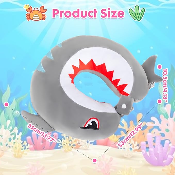 Travel Neck Pillow for Kids Adult Cute Soft Plush Memory Foam Airplane Neck Pillow for Traveling Animal Flight Pillow Head Rest Neck Support for Cars Long Flights