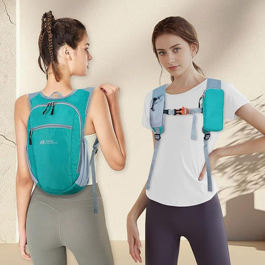 HIGH EXPERIENCE Hiking Backpack 10L/15L Small Daypack Lightweight Packable Travel Foldable Water Resistan for Women Men (Lake Green, 10L)