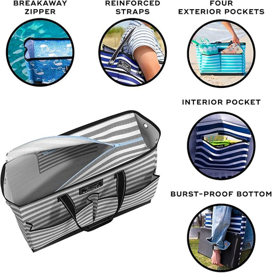 SCOUT Ben Pocket Tote - Large Multi-Use Tote Bag for, Nurses, Teachers, and Moms, 5 Pockets for Organizing, Breakaway Zipper