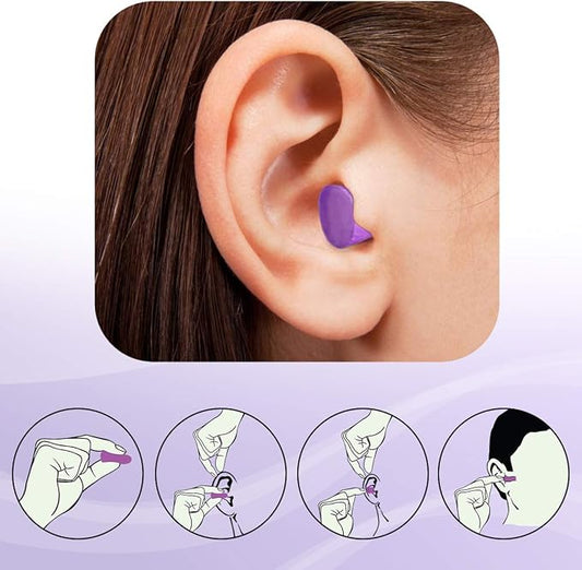 MOLDEX Soft Foam Earplugs Softiesยฎ Ear Plugs for Sleeping, Snoring, Work, Travel, Shooting -33dB Highest NRR Made in USA (Purple, 40 Pairs)