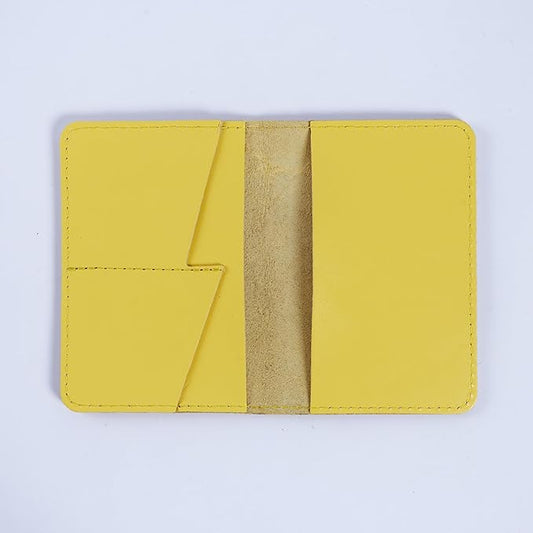 INCARNE Passport Cover - Travel Passport Wallet - Leather Passport Holder for Men Women Family with Card Slots & Note Compartmen - Sleeve Protector - Genuine Leather - Classic Yellow