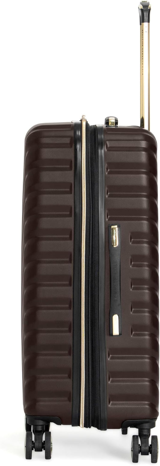 Kenneth Cole REACTION Women's Madison Square Hardside Chevron Expandable Luggage, Chocolate Brown, 24-Inch Checked