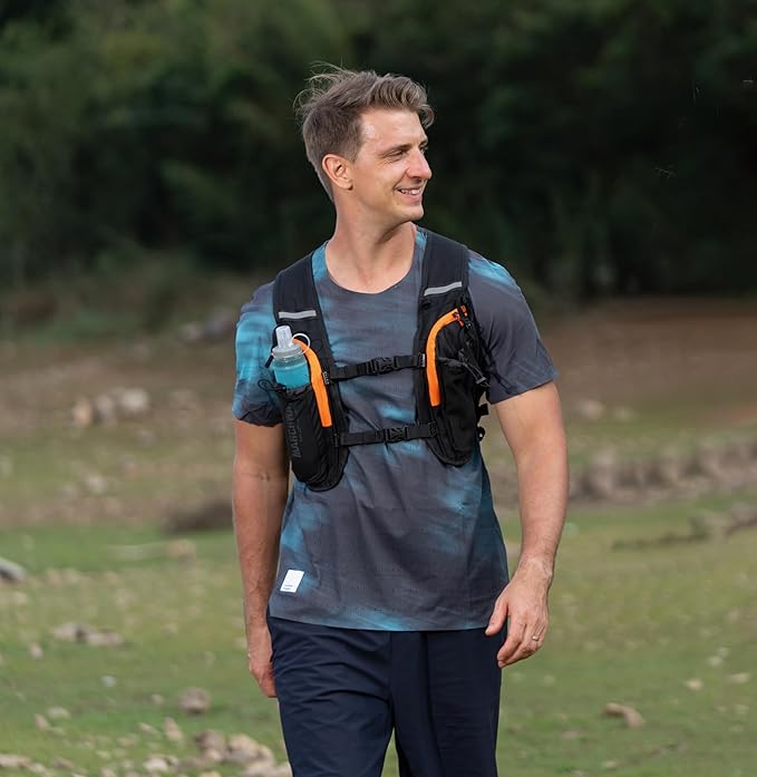 MARCHWAY Lightweight Hydration Backpack with Vest Style Straps & 2.5L TPU Water Bladder, Versatile Sleek Multi-Pocket Pack for Hiking, Cycling, Running, Backpacking, Travel