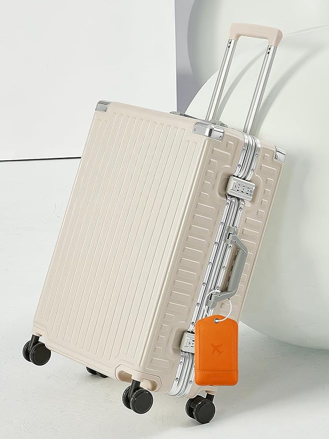 TopMade Smart Luggage Tag with Apple Find My, Premium Leather Luggage Tags for Suitcase, Travel Bags, Backpacks, Anti-Lost Suitcase Tag Tracker for Travel with Privacy Name Card, Rechargeable