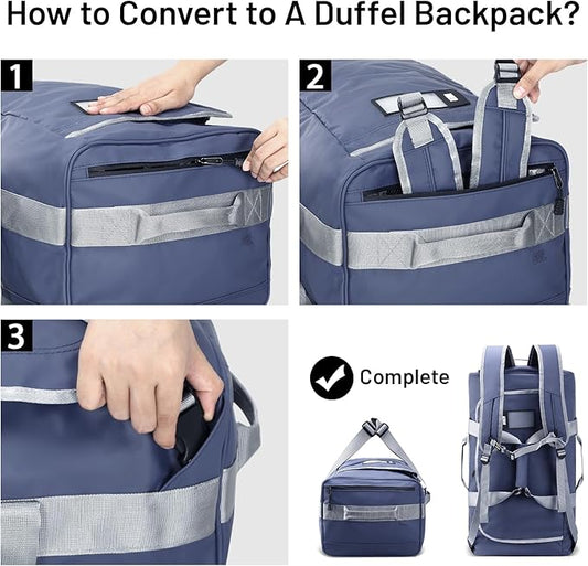 MIER Water Resistant Backpack Duffle Heavy Duty Convertible Duffle Bag with Backpack Straps for Gym, Sports, Travel