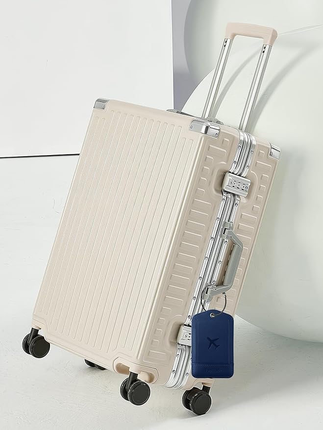 TopMade Smart Luggage Tag with Apple Find My, Premium Leather Luggage Tags for Suitcase, Travel Bags, Backpacks, Anti-Lost Suitcase Tag Tracker for Travel with Privacy Name Card, Rechargeable