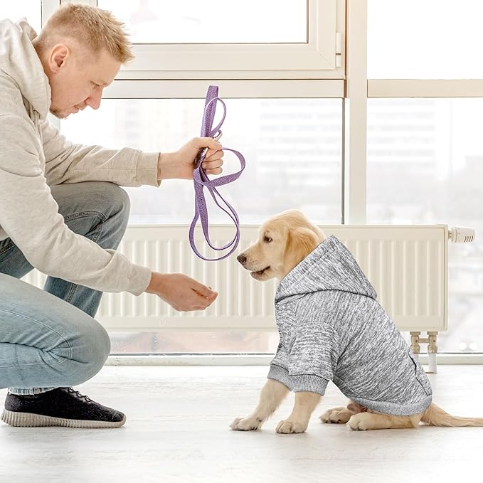 Dog Sweaters for Small Dogs Dog Hoodie Fleece Pet Sweater Soft Clothes Sweatshirt with Pocket Pet Hoodie for Small Dogs Puppy Sweater(Grey&XS)
