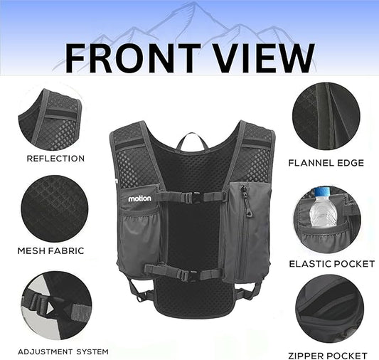 Running Hydration Vest for Men Women, Lightweight Reflective Hydration Backpack with 1.5L Water Bladder Bag for Hiking, Running, Cycling