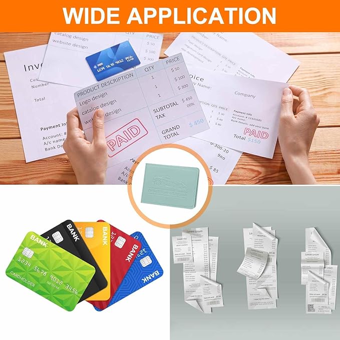 HARFINGTON Car Registration and Insurance Holder PU Leather Vehicle Glove Box Organizer Storage Accessories Car ID Holder with 2 Pockets for License ID Card Bank Card Documents, Blue