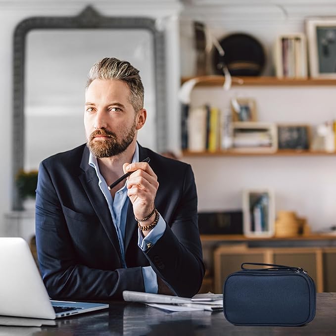 2 Pack Travel Cable Organizer Double Layer with Smooth Coating Zipper,Cable Organizer Bag Electronic Accessroies Shockproof and Impact-Protective for Hard Drives,Cables,Charger,USB Card