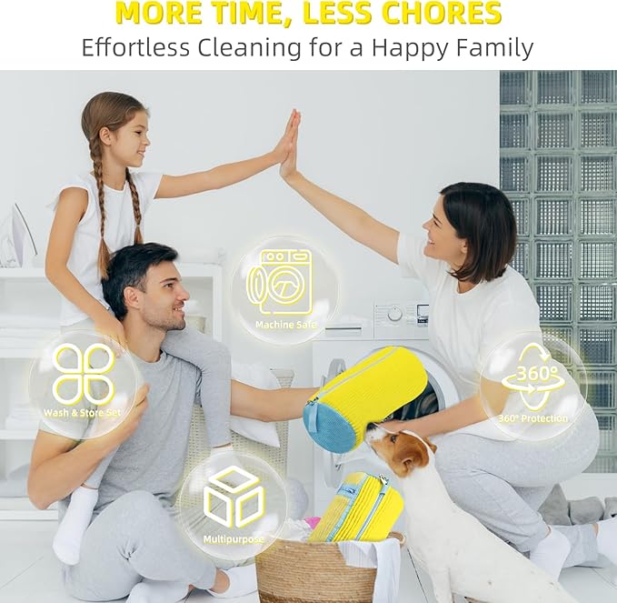 Shoe Washing Machine Bag | Laundry Shoe Bag for Washer and Dryer, 1pcs Reusable Shoes Cleaner Bags, Chenille Microfiber for Sneakers Tennis Shoes, Zipper with Lock Ring