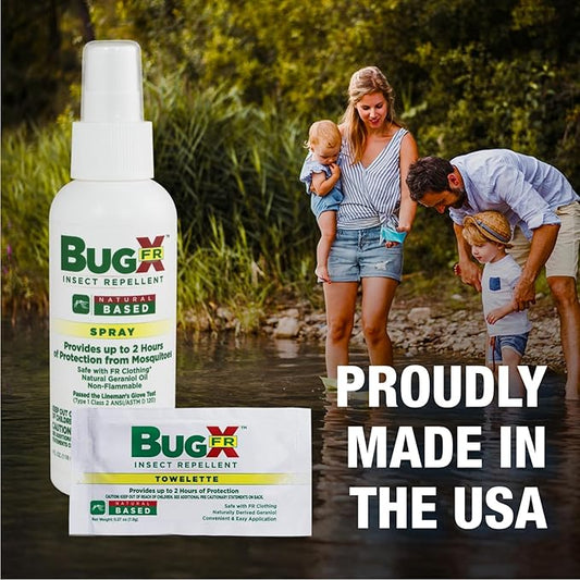 CoreTex Bug X FR DEET-Free Insect Repellent Spray - 8oz Bottle of Natural Geranium Oil to Protect Against Mosquitos - Travel Size Bug Repellent Spray Bottle