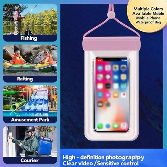 1PCS Waterproof Phone Case - Universal Fit for iPhone 14/13/12 & Android Phones - Submersible Up to 100ft for Kayaking, Fishing, Rain,etc.(Black/White/Pink) (Pink)